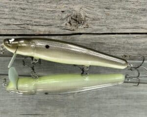 Black Label Balsa - Heads Up - Custom Balsa Wake Bait - Bone Shiner Color