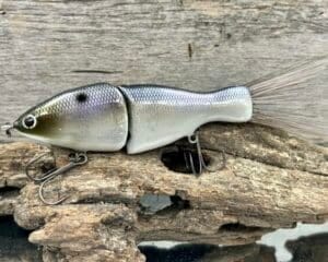 Black Label Balsa - HollyWOOD Signature Series - Custom Glide Bait - Foiled American Shad Color