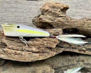 Black Label Balsa - Pop-N-Bob - Custom Balsa Popper - Chartreuse Shad Color