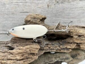 Black Label Balsa - Battle Toad - Custom Balsa Topwater Plopper - Bone Color