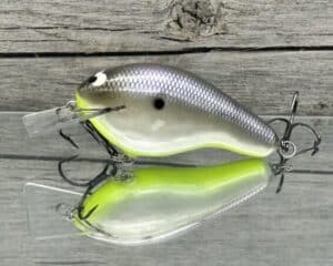 Black Label Balsa - Bully - Custom Balsa Squarebill Crankbait - American Shad Chartreuse Belly Color