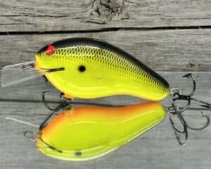 Black Label Balsa - Bully - Custom Balsa Squarebill Crankbait - Chartreuse Black Back Color