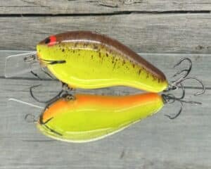 Black Label Balsa - Bully - Custom Balsa Squarebill Crankbait - Chartreuse Root Beer Color