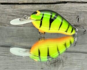 Black Label Balsa - Fat Little Cliffie - Custom Balsa Crankbait - Fire Tiger Color