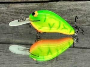 Black Label Balsa - Fat Little Cliffie - Custom Balsa Crankbait - Lime Coach Dog Color
