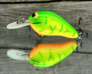 Black Label Balsa - Fat Little Cliffie - Custom Balsa Crankbait - Lime Coach Dog Color