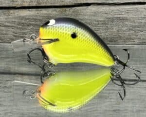 Black Label Balsa - Wreck Jr. - Custom Balsa Squarebill Crankbait - Chartreuse Sunfish Color