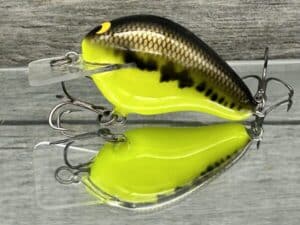 Black Label Balsa - Wreck - Balsa Squarebill - Chartreuse Baby Bass Gold Scales - Zoom WEC E-1