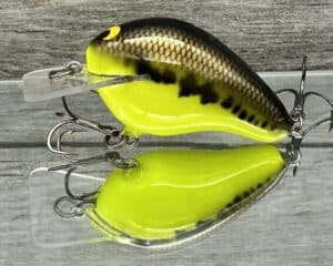 Black Label Balsa - Wreck - Balsa Squarebill - Chartreuse Baby Bass Gold Scales - Zoom WEC E-1