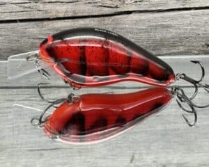 Black Label Balsa - Bully - Custom Balsa Squarebill Crankbait - Fire Craw color