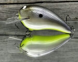 Black Label Balsa - Ricochet - Custom Balsa Crankbait - American Shad Chartreuse Belly color