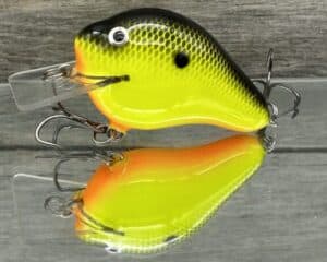 Black Label Balsa - C-1 - Custom Balsa Crankbait - Chartreuse Black Back Color