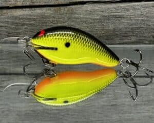 Black Label Balsa - Badger - Custom Balsa Crankbait - Chartreuse Black Back Color