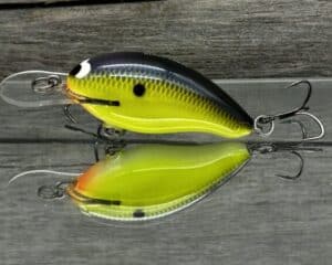 Black Label Balsa - Badger - Custom Balsa Crankbait - Chartreuse Sunfish Color