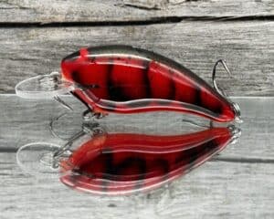 Black Label Balsa - Cricket - Custom Balsa Crankbait - Fire Craw color