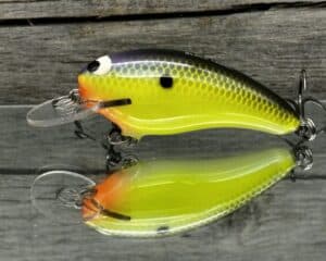 Black Label Balsa - Cricket - Custom Balsa Crankbait - Chartreuse Sunfish color