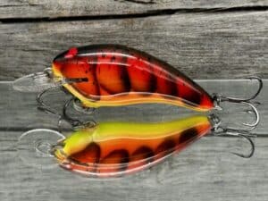 Black Label Balsa - Cricket - Custom Balsa Crankbait - 3 Alarm Craw color
