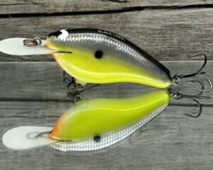 Black Label Balsa - Fat Flat - Custom Balsa Crankbait - Chartreuse Magic color