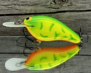 Black Label Balsa - Fat Flat - Custom Balsa Crankbait - Lime Coach Dog color