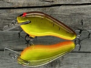 Black Label Balsa - Prowler Flat - Custom Balsa Squarebill Crankbait - Chartreuse Root Beer color