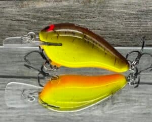 Black Label Balsa - Sweetheart MR - Custom Balsa Crankbait - Chartreuse Root Beer color
