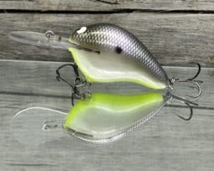 Black Label Balsa - Wreck Deep - Custom Balsa Crankbait - American Shad Chartreuse Belly color
