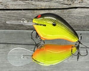 Black Label Balsa - Wreck Deep - Custom Balsa Crankbait - Chartreuse Black Back color