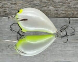 Black Label Balsa - Wreck Jr. - Custom Balsa Squarebill Crankbait - Hot Pearl color