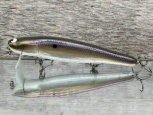 Black Label Balsa - Heads Up Signature Series - Custom Balsa Wake Bait - Foiled Herring color
