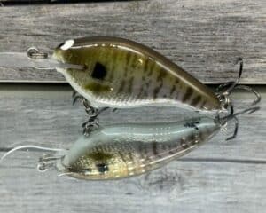 Black Label Balsa - Shiver 7 Signature Series - Custom Balsa Crankbait - Foiled Baby Bluegill color
