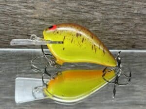 Black Label Balsa - Stump Knocker - Custom Balsa Squarebill - Chartreuse Root Beer color