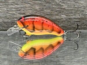 Black Label Balsa - Badger SR Squarebill - Custom Balsa Crankbait - 3 Alarm Craw Color