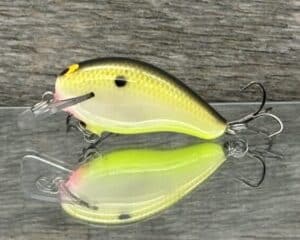 Black Label Balsa - Badger SR Squarebill - Custom Balsa Crankbait - Bone Shad color