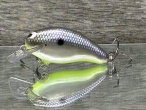 Black Label Balsa - Badger SR Squarebill - Custom Balsa Crankbait - American Shad Chartreuse Belly color