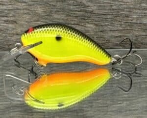 Black Label Balsa - Badger SR Squarebill - Custom Balsa Crankbait - Chartreuse Black Back color