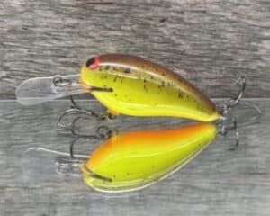 Black Label Balsa - Rock Hound SR - Custom Balsa Crankbait - Chartreuse Root Beer color