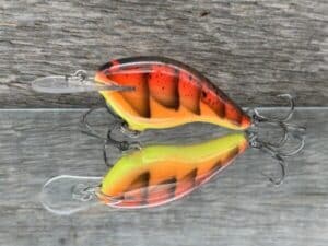 Black Label Balsa - Shiver 5 - Custom Balsa Crankbait - 3 Alarm Craw Color