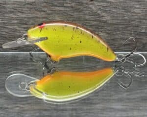 Black Label Balsa - Razor Jr SSS - Balsa Crankbait - Chartreuse Root Beer color