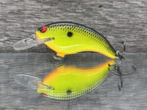 Black Label Balsa - Razor Jr - Balsa Crankbait - Chartreuse Black Back color