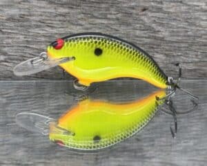 Black Label Balsa - Razor Jr SSS - Balsa Crankbait - Chartreuse Black Back color