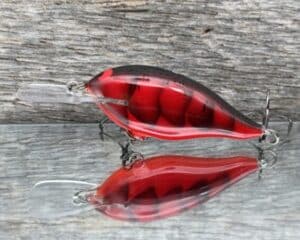 Black Label Balsa - Mod 6 - Custom Balsa Crankbait - Fire Craw color