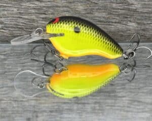 Black Label Balsa - Runt MR - Custom Balsa Crankbait - Chartreuse Black Back color