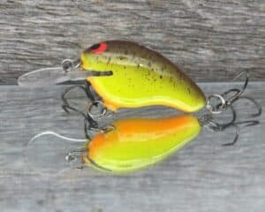 Black Label Balsa - Runt MR - Custom Balsa Crankbait - Chartreuse Root Beer color