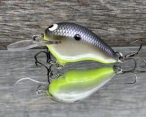 Black Label Balsa - Runt MR - Custom Balsa Crankbait - American Shad Chartreuse Belly color