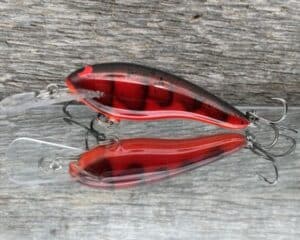 Black Label Balsa - Z II - Custom Balsa Crankbait - Fire Craw color