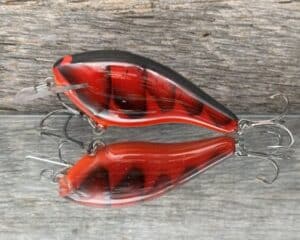 Black Label Balsa - K III Squarebill - Custom Balsa Crankbait - Fire Craw color