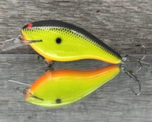 Black Label Balsa - K III Squarebill - Custom Balsa Crankbait - Chartreuse Black Back color