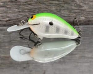 Black Label Balsa - Fat Little Cliffie - Custom Balsa Crankbait - Lime Back Gill