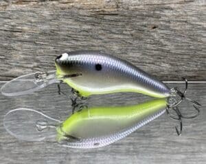 Black Label Balsa - K II - Custom Balsa Crankbait - American Shad Chartreuse Belly Color