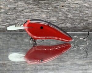 Black Label Balsa - Little Cliffie - Custom Balsa Crankbait - Cherry Bomb color